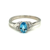 Blue Topaz and Diamond Ring